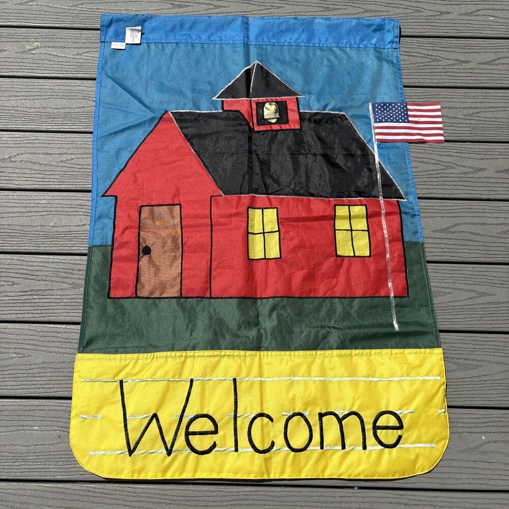 Back To School Welcome Flag School House By Go Fly A Kite, Inc. 1996 Preloved - Picture 4 of 8